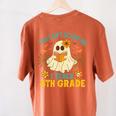 You Can't Scare Me I Teach 4th Grade Halloween Teacher Ghost Women's Comfort Colors T-Shirt Back Print Yam