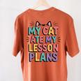 My Cat Ate My Lesson Plans Teacher Cat Humor Women's Comfort Colors T-Shirt Back Print Yam My Cat Ate My Lesson Plans Teacher Cat Humor Women's Comfort Colors T-Shirt Back Print Yam