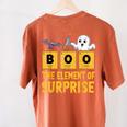 Chemistry Boo The Element Of Surprise Science Teacher Women's Comfort Colors T-Shirt Back Print Yam Chemistry Boo The Element Of Surprise Science Teacher Women's Comfort Colors T-Shirt Back Print Yam