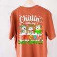 Chillin With My Pre-K Snowmies Christmas Teacher Xmas Women's Comfort Colors T-Shirt Back Print Yam