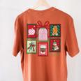 Christmas Teacher Stamps Women's Comfort Colors T-Shirt Back Print Yam