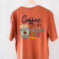 Coffee Gives Me Teacher Power Teacher Elementary Women Women's Comfort Colors T-Shirt Back Print Yam Coffee Gives Me Teacher Power Teacher Elementary Women Women's Comfort Colors T-Shirt Back Print Yam