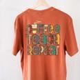 Coffee Teach Repeat Leopard Print Back To School Teachers Women's Comfort Colors T-Shirt Back Print Yam