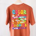 Color The World With Kindness Teachers Back To School Women's Comfort Colors T-Shirt Back Print Yam