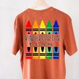 Colorful Crayon Kindergarten Team Tee For Teachers Students Men Women Kids Women's Comfort Colors T-Shirt Back Print Yam