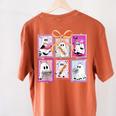 Coquette Bow Spooky Teacher Ghost Halloween Trick Or Teach Women's Comfort Colors T-Shirt Back Print Yam Coquette Bow Spooky Teacher Ghost Halloween Trick Or Teach Women's Comfort Colors T-Shirt Back Print Yam