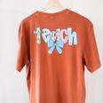 Coquette Bow Teach Teacher Happy First Day Back To School Women's Comfort Colors T-Shirt Back Print Yam