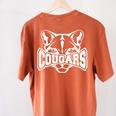 Cougars Teacher Student School Sports Fan Team Spirit Women's Comfort Colors T-Shirt Back Print Yam