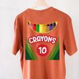 Crayon Box Fun Teacher Student Crayon Squad Halloween 2022 Women's Comfort Colors T-Shirt Back Print Yam