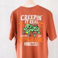Creepin It Real Monster School 5th Grade Teacher Halloween Women's Comfort Colors T-Shirt Back Print Yam Creepin It Real Monster School 5th Grade Teacher Halloween Women's Comfort Colors T-Shirt Back Print Yam