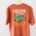 Creepin It Real Monster School Teacher Principal Halloween Women's Comfort Colors T-Shirt Back Print Yam