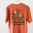 Cultivando Bilingues Dual Language Crew Bilingual Teacher Men Women Girls Kids Women's Comfort Colors T-Shirt Back Print Yam Cultivando Bilingues Dual Language Crew Bilingual Teacher Men Women Girls Kids Women's Comfort Colors T-Shirt Back Print Yam