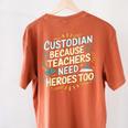 Custodian Because Teachers Need Heroes Too School Janitor Women's Comfort Colors T-Shirt Back Print Yam Custodian Because Teachers Need Heroes Too School Janitor Women's Comfort Colors T-Shirt Back Print Yam