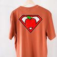 Cute Distressed Super Teacher Superhero Apple Shirt Women's Comfort Colors T-Shirt Back Print Yam Cute Distressed Super Teacher Superhero Apple Shirt Women's Comfort Colors T-Shirt Back Print Yam