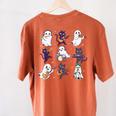 Cute Ghost Cat Playing Musical Halloween Music Teacher Women's Comfort Colors T-Shirt Back Print Yam Cute Ghost Cat Playing Musical Halloween Music Teacher Women's Comfort Colors T-Shirt Back Print Yam