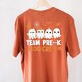 Cute Ghosts Pre-K Boo Crew Teachers Halloween Party Team For Men Women Kids Women's Comfort Colors T-Shirt Back Print Yam
