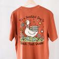 Cute Goose It's A Beautiful Day To Teach 1st Grade Teacher Women's Comfort Colors T-Shirt Back Print Yam