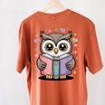 Cute Reading Owl Book Lover Teacher Librarian Bookworm Women's Comfort Colors T-Shirt Back Print Yam Cute Reading Owl Book Lover Teacher Librarian Bookworm Women's Comfort Colors T-Shirt Back Print Yam