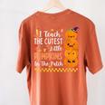 Cute Teacher Halloween For Women Men Teacher Pumpkin Women's Comfort Colors T-Shirt Back Print Yam