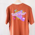Cute Teacher Shirt 80's 90's Style Retro Old School Teacher For Men Women Women's Comfort Colors T-Shirt Back Print Yam