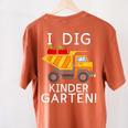 I Dig Kindergarten Student Teacher Construction First Day Women's Comfort Colors T-Shirt Back Print Yam