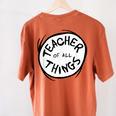 Dr Seuss Teacher Of All Things Red Emblem Women's Comfort Colors T-Shirt Back Print Yam Dr Seuss Teacher Of All Things Red Emblem Women's Comfort Colors T-Shirt Back Print Yam