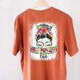 Early Head Start Life Messy Bun Back To School Teacher Women Women's Comfort Colors T-Shirt Back Print Yam