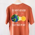 Earth Rotation Earth Day Science Teacher Kids Women Women's Comfort Colors T-Shirt Back Print Yam