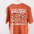 ESL Teacher All Are Welcome Here For Worlds Virtual Teachers Women's Comfort Colors T-Shirt Back Print Yam ESL Teacher All Are Welcome Here For Worlds Virtual Teachers Women's Comfort Colors T-Shirt Back Print Yam