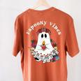 Espooky Vibes Maestra Halloween Spanish Mexican Teacher Women's Comfort Colors T-Shirt Back Print Yam