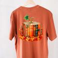 Fall Book Autumn Reading Teacher Halloween Pumpkin Season Women's Comfort Colors T-Shirt Back Print Yam