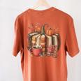 Fall Book Pumpkin Retro Reading Halloween Teacher Women's Comfort Colors T-Shirt Back Print Yam Fall Book Pumpkin Retro Reading Halloween Teacher Women's Comfort Colors T-Shirt Back Print Yam