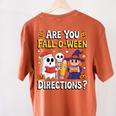 Are You Fall O Ween Directions Halloween Teacher Ghost Women's Comfort Colors T-Shirt Back Print Yam