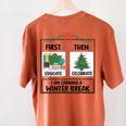 First Educate Then Celebrate Christmas Teacher Winter Break Women's Comfort Colors T-Shirt Back Print Yam