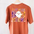 First Grade Boo Crew Teacher Student Halloween Costume Women's Comfort Colors T-Shirt Back Print Yam