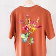 Flower American Sign Language ASL Teacher Teaching Deaf Women's Comfort Colors T-Shirt Back Print Yam