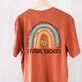 Future Teacher Cute Rainbow Leopard Teacher Outfit For Men Women Girls Kids Women's Comfort Colors T-Shirt Back Print Yam Future Teacher Cute Rainbow Leopard Teacher Outfit For Men Women Girls Kids Women's Comfort Colors T-Shirt Back Print Yam