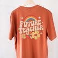 Future Teacher Kids Youth Girls Rainbow Pre-k Kindergarten Women's Comfort Colors T-Shirt Back Print Yam