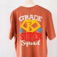 Grade K Super Squad Superhero Kindergarten Teacher Team Women's Comfort Colors T-Shirt Back Print Yam