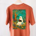 Groovy Ghost Reading Book Cat Halloween Ghost Teacher Women's Comfort Colors T-Shirt Back Print Yam Groovy Ghost Reading Book Cat Halloween Ghost Teacher Women's Comfort Colors T-Shirt Back Print Yam