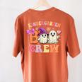 Groovy Kindergarten Boo Crew Kinder Halloween Teacher Kids Women's Comfort Colors T-Shirt Back Print Yam