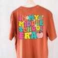 Groovy In My Middle School Era Back To School Teacher Women's Comfort Colors T-Shirt Back Print Yam