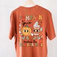 Groovy Pumpkin Spice Makes Teacher Nice Fall Thanksgiving Women's Comfort Colors T-Shirt Back Print Yam Groovy Pumpkin Spice Makes Teacher Nice Fall Thanksgiving Women's Comfort Colors T-Shirt Back Print Yam