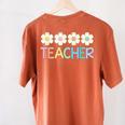 Groovy Teacher Cute Daisy Flower Retro Back To School Women's Comfort Colors T-Shirt Back Print Yam Groovy Teacher Cute Daisy Flower Retro Back To School Women's Comfort Colors T-Shirt Back Print Yam
