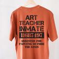 Halloween Art Teacher Prisoner Costume Women's Comfort Colors T-Shirt Back Print Yam Halloween Art Teacher Prisoner Costume Women's Comfort Colors T-Shirt Back Print Yam