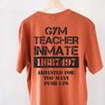 Halloween Gym Teacher Prisoner Costume Women's Comfort Colors T-Shirt Back Print Yam