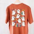 Halloween Math Teacher Ghost Math Teacher Spooky Halloween Women's Comfort Colors T-Shirt Back Print Yam