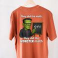 Halloween Monster Math Pun Teacher Humor Women's Comfort Colors T-Shirt Back Print Yam