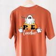 Halloween PE Teacher Ghosts Pumpkins Sports Lover Women's Comfort Colors T-Shirt Back Print Yam Halloween PE Teacher Ghosts Pumpkins Sports Lover Women's Comfort Colors T-Shirt Back Print Yam