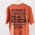 Halloween Science Teacher Prisoner Costume Women's Comfort Colors T-Shirt Back Print Yam Halloween Science Teacher Prisoner Costume Women's Comfort Colors T-Shirt Back Print Yam